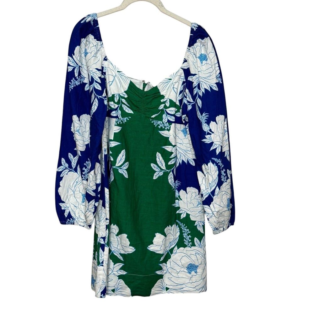 FARM Rio Blue and Green Floral Mini Dress